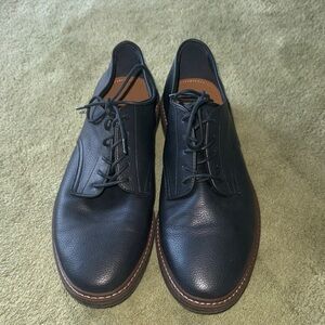 Men's Classic Blue Leather Lace-Up Dress Shoes
